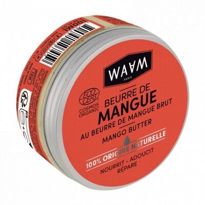WAAM Cosmetics – Beurre de mangue BIO – Soin nourrissant et protecteur– BIO et naturel – Vegan – 100ml