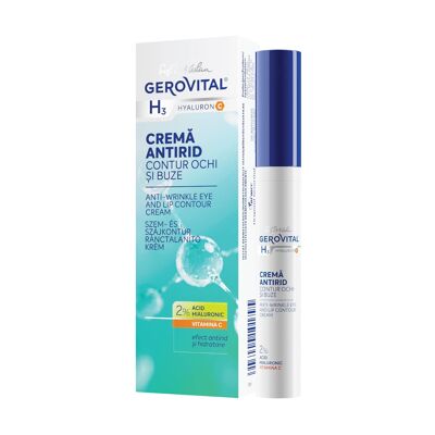 Crema contorno de ojos y labios antiarrugas con ácido hialurónico