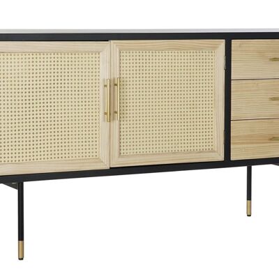 PINE RATTAN BUFFET 150X44X76 SCHWARZ MB189206