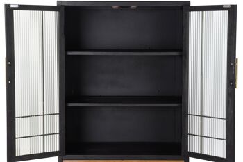 BUFFET MDF VERRE 70X40X117 NOIR MB189214 5