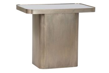 TABLE D'APPOINT MÉTAL VERRE 60X35,5X50 CUIVRE MB189384 1