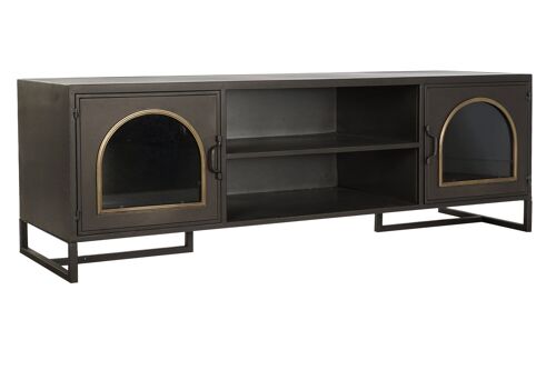 MUEBLE TV METAL CRISTAL 150X45X50 NEGRO MB189387