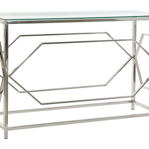 CONSOLE INOX VERRE 120X40X78 ARGENT MB189834