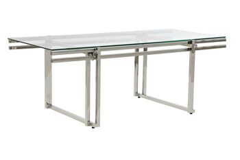 TABLE BASSE INOX VERRE 120X60X45 ARGENT MB189839 1