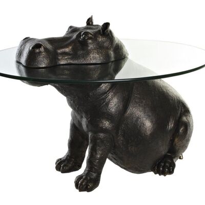 SIDE TABLE RESIN GLASS 65X50X45 HIPPO MB189994