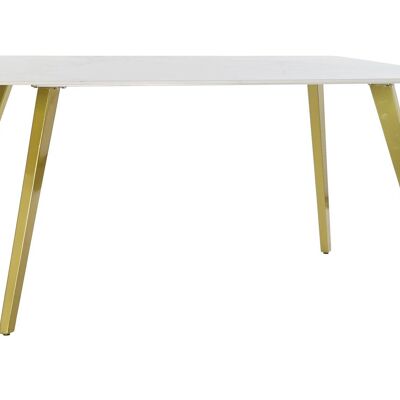 TABLE DE REPAS CÉRAMIQUE MÉTAL 160X90X76 BLANC MB190024