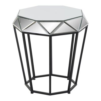 SIDE TABLE METAL MIRROR 50X50X55 BLACK MB190809