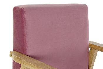 FAUTEUIL POLYESTER MDF 61X63X77 VELOURS ROSE MB190849 3
