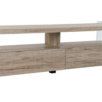 MUEBLE TV CRISTAL TEMPLADO MDF 140X40X47 NATURAL MB191418