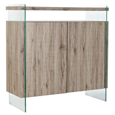 SIDEBOARD TEMPERED GLASS MDF 120X44X120 NATURAL MB191420