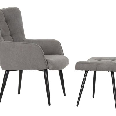 BUTACA SET 2 POLIESTER METAL 69X77X91 GRIS MB191425
