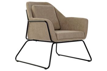 FAUTEUIL METAL POLYESTER 75X76X81 BEIGE MB191426 1