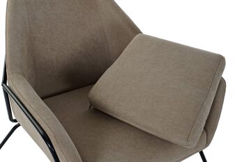 FAUTEUIL METAL POLYESTER 75X76X81 BEIGE MB191426 4