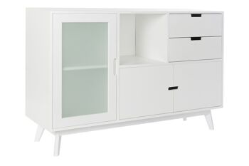 BUFFET PAULOWNIA MDF 120X35X80 4 CAISSES BLANC MB191873 1