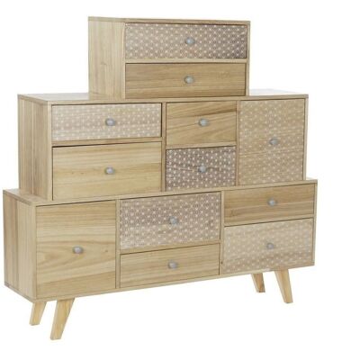 PAULOWNIA BUFFET 120X25X110 12 DRAWERS NATURAL MB191889