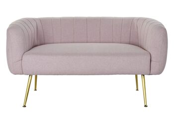 CANAPÉ MÉTAL POLYESTER 129X75X73 ROSE MB191890 1