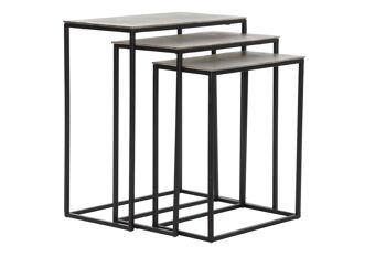 TABLE D'APPOINT SET 3 METAL 50.5X28.5X59 TABLE AU MB192127 4