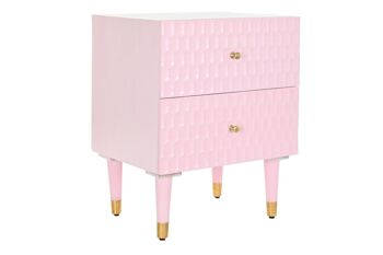 TABLE DE NUIT MANGO METAL 52X42X65 ROSE PALE MB192136 1