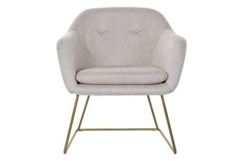 FAUTEUIL METAL LIN 63X64X70 BEIGE MB192412 6