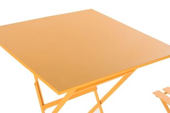 TABLE SET 3 METAL 60X60X75 PLIABLE MOUTARDE MB192504 2