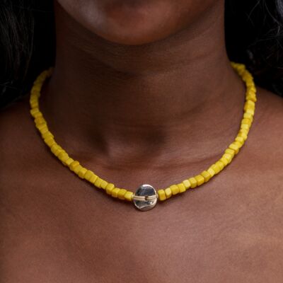 Leticia Mini Square Tagua Necklace - Yellow