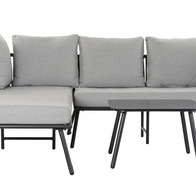 SOFA-SET 2 ALUMINIUM POLYESTER 196X170X86 SCHWARZ MB192535