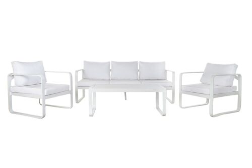 SOFA SET 4 ALUMINIO POLIESTER 184X72X78 BLANCO MB192580