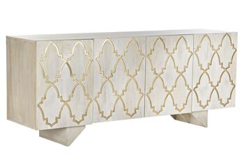 BUFFET MANGUE 177X45X75 4 PORTES DÉCAPAGE BLANC MB192679 1