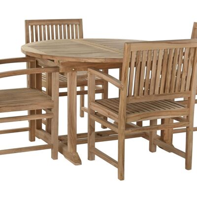 ESSTISCH SET 5 TEAK 120X120X75 ERWEITERBAR AUF 17 MB193179