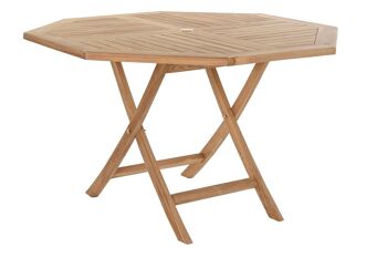 TABLE A MANGER SET 7 TECK 120X120X75 6 CHAISES PLIANTES MB193183 5