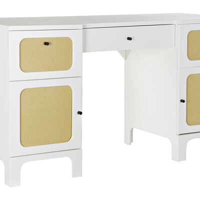 BUREAU ROTIN SAPIN 140X50X76 BLANC MB193514