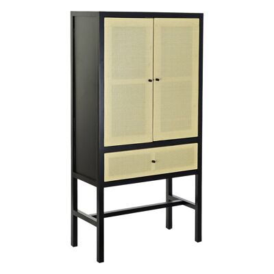 FIR RATTAN CABINET 80X38X160 BLACK MB193521