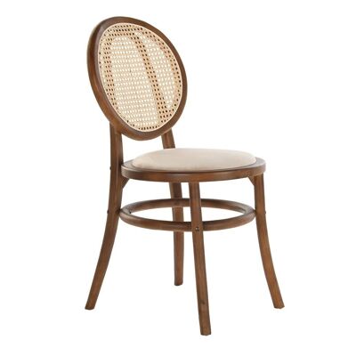 ULME RATTAN STUHL 43X43X89 BEIGE GEPOLSTERT MB193693