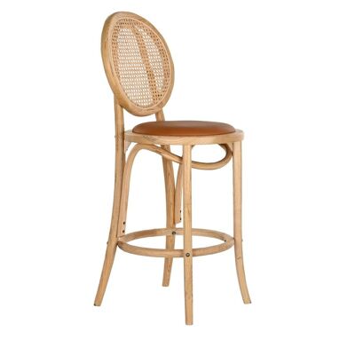 TABOURET ROTIN ORME 43X43X108 TAPISSÉ MB193703