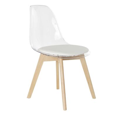 POLYCARBONATE WOOD CHAIR 54X47X81 UPHOLSTERED MB194129
