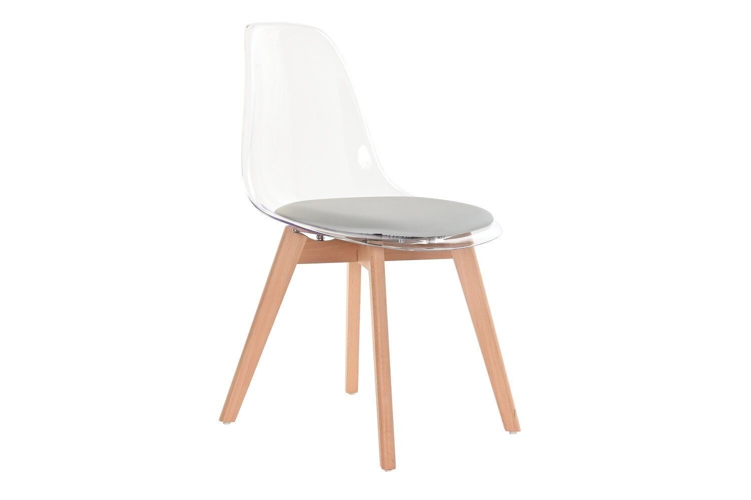 SEDIA POLICARBONATO LEGNO 54X47X81 GRIGIO IMBOTTITA MB194132