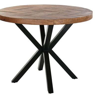 TABLE A MANGER RONDE METAL ACACIA 100X100X76 MB194229