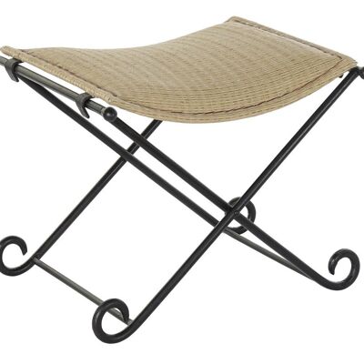 METAL RATTAN FOOTREST 53X45X44 LIGHT BROWN MB194348