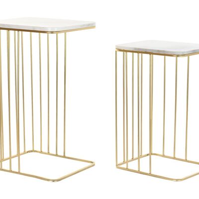 SIDE TABLE SET 2 METAL MARBLE 45.4X37.5X73 MB194520