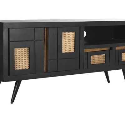 MUEBLE TV MANGO RATAN 145,5X40,5X60 NEGRO MB194539