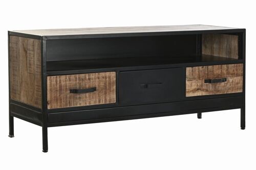 MUEBLE TV MANGO METAL 125X40X55 NEGRO MB194546