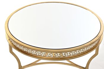 TABLE D'APPOINT MÉTAL MIROIR 61X61X46 DORÉ MB195021 2