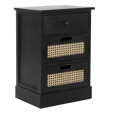 PAULOWNIA CHEST OF DRAWERS 40X30X58,5 3 BLACK DRAWERS MB195096