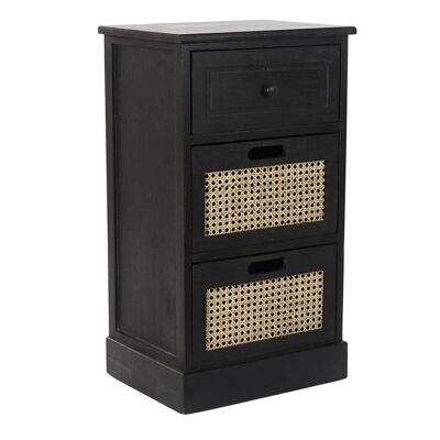 PAULOWNIA CHEST OF DRAWERS 40X30X70,5 3 BLACK DRAWERS MB195097