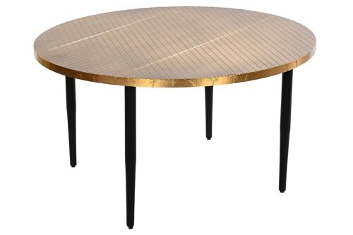 MESA CENTRO MADERA METAL 85X85X45 DORADO MB195272