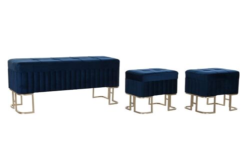 DESCALZADORA SET 3 VELVET METAL 110X40X47 MB195362