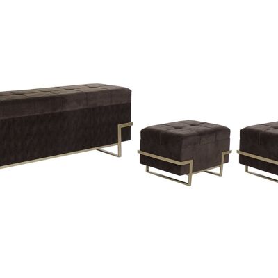 DESCALZADORA SET 3 VELVET METAL 120X42X48 MB195370