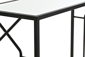 CONSOLE SET 2 METAL VERRE 82X32X76 NOIR MB196070 3