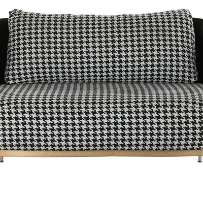 METAL POLYESTER SOFA 130X80X80 HOUNDSTOOTH MB196088
