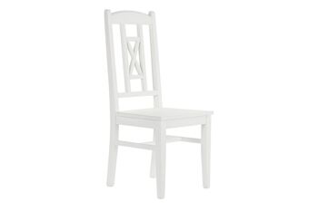 CHAISE BOIS 43X43X99,5 COUNTRY BLANC MB196127 1